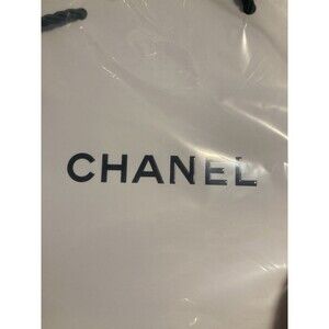 CHANEL White Classic Paper Shopping Bag New EMPTY  10” x 8"x 3”